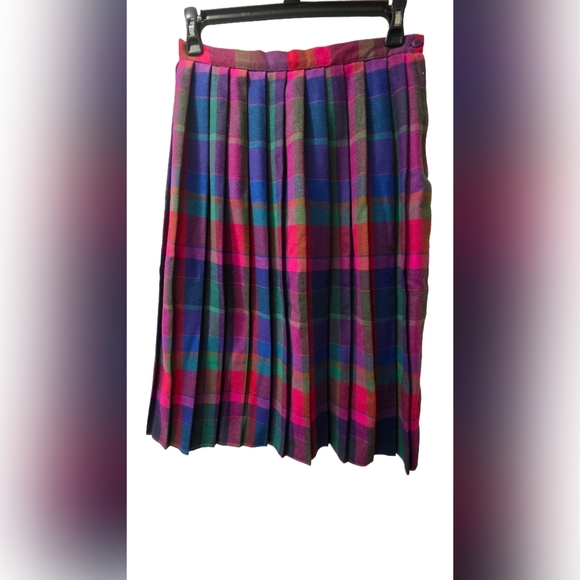 Russ Togs Dresses & Skirts - Vintage Russ Togs Plaid Pleated Skirt Made in USA Size 16 90s Tartan Wool Blend